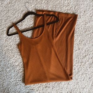UO Ribbed Maxi Dress in Burnt Orange